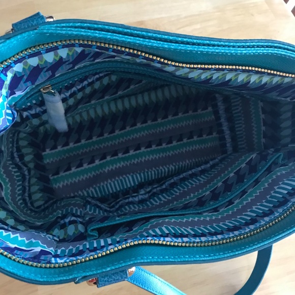 NWT VERA BRADLEY SMALL ELLA TOTE IN TURQUOISE - Picture 8 of 8